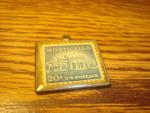 Vintage Brass .20 CENT Encased Monticello Stamp
