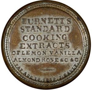 1¢ Burnett's Standard Cooking Extracts Encased Stamp