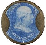 1¢ Burnett's Standard Cooking Extracts Encased Stamp
