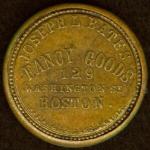 1¢ Joseph L. Bates 1862 Encased Postage Stamp