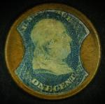 1¢ Joseph L. Bates 1862 Encased Postage Stamp