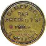 1862 1¢ Bailey & Co Encased Postage Stamp