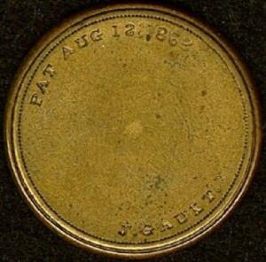 10¢ J. Gault Ribbed Frame Encased Postage Stamp