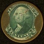 10¢ J. Gault Ribbed Frame Encased Postage Stamp