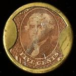 5¢ Burnett's Cocoaine Kalliston Encased Stamp 1862