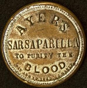 1862 3¢ Ayer's Sarsaparilla Encased Postage Stamp