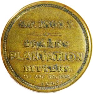 1¢ Drake's Plantation Bitters 1862 Encased Stamp
