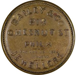 1862 5¢ Bailey & Co. Encased Postage Stamp
