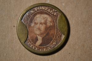 Encased Postage Stamp: John Gault, 5 Cents
