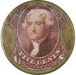 5¢ Irving House Encased Postage Stamp 1862