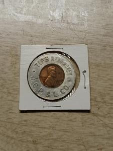 1939 J.C.P. & L Co. Encased Cent Coin