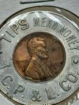 1939 J.C.P. & L Co. Encased Cent Coin
