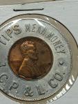 1939 J.C.P. & L Co. Encased Cent Coin