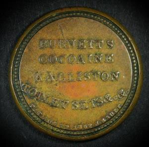 10¢ Burnett's Cocoaine Kalliston Encased Stamp 1862