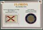 Florida Encased State Quarter with Mint US Stamp