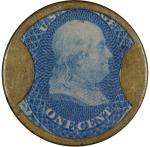 1862 1¢ Joseph L. Bates Encased Postage Stamp