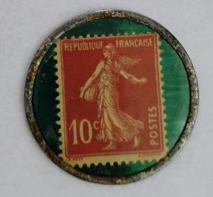 France 10 Centimes Encased Postage Stamp