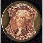 1862 5¢ J. Gault Encased Postage Stamp