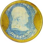 1862 1¢ Ayer's Sarsaparilla Encased Postage Stamp