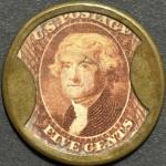 1862 Encased Postage Burnett's Cooking Extracts Stamp