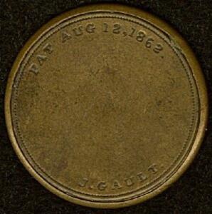 10¢ J. Gault 1862 Encased Postage Stamp