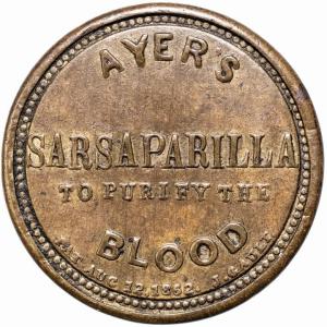 1862 Encased 1¢ Ayer's Sarsaparilla Stamp