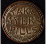 1862 1¢ Take Ayer's Pills Encased Stamp