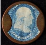 1862 1¢ Take Ayer's Pills Encased Stamp