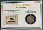 California Encased State Quarter and Mint Stamp