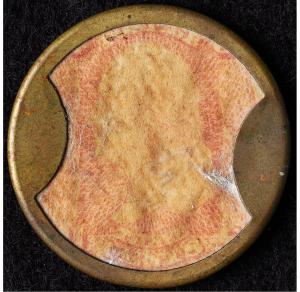 1862 Ayer's 3¢ Encased Washington Postage Stamp