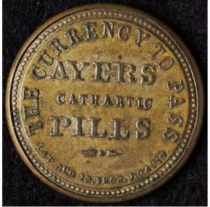 1862 Encased Postage Stamp - Ayer's Cathartic Pills