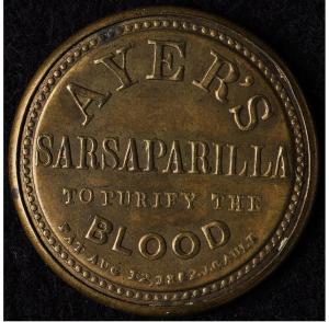 3¢ Ayer's Sarsaparilla Encased Postage Stamp, 1862