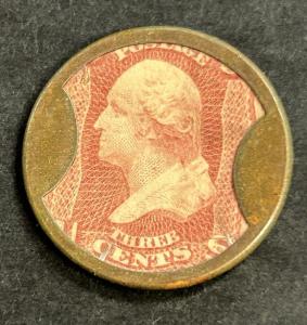 1862 3c Take Ayers Pills Encased Postage Stamp