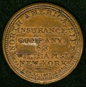 1862 3¢ North America Life Insurance Stamp