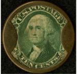 10¢ Hunt & Nash Encased Postage Stamp, 1862