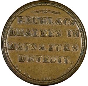 1862 Encased Postage Stamp - 1¢ F. Buhl