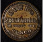 1862 1¢ Ayer's Sarsaparilla Encased Stamp
