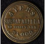 1862 Ayer's Sarsaparilla 1¢ Encased Franklin Stamp