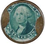 10¢ Ayer's Sarsaparilla Encased Postage Stamp, 1862