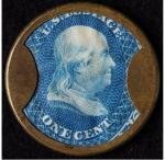 1¢ Joseph L. Bates Encased Postage Stamp, 1862