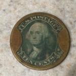 1862 J. Gault Encased 10-Cent Postage Stamp