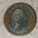 1862 J. Gault Encased 10-Cent Postage Stamp