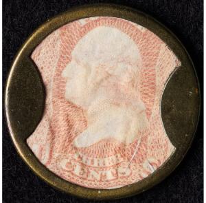 1862 Ayer's Sarsaparilla 3¢ Encased Stamp
