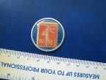 French 10 Centimes Encased Postage Stamp Coin