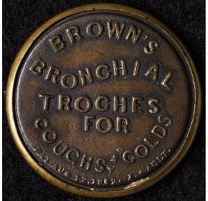 1862 3¢ Brown's Bronchial Troches Encased Stamp