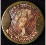 1862 Burnett's Cooking Extracts 5¢ Jefferson Stamp