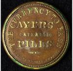 1862 Ayer's Cathartic Pills 1¢ Encased Stamp