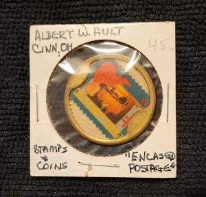 Encased Coin Christmas Stamp - Cincinnati, Ohio