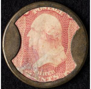 1862 Ayer's Sarsaparilla 3¢ Encased Stamp