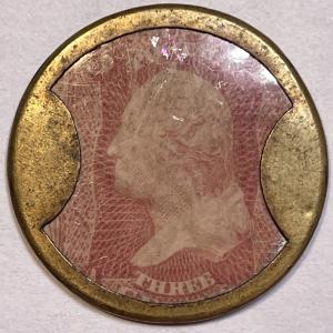1862 Encased Three Cent Postage Stamp #20781